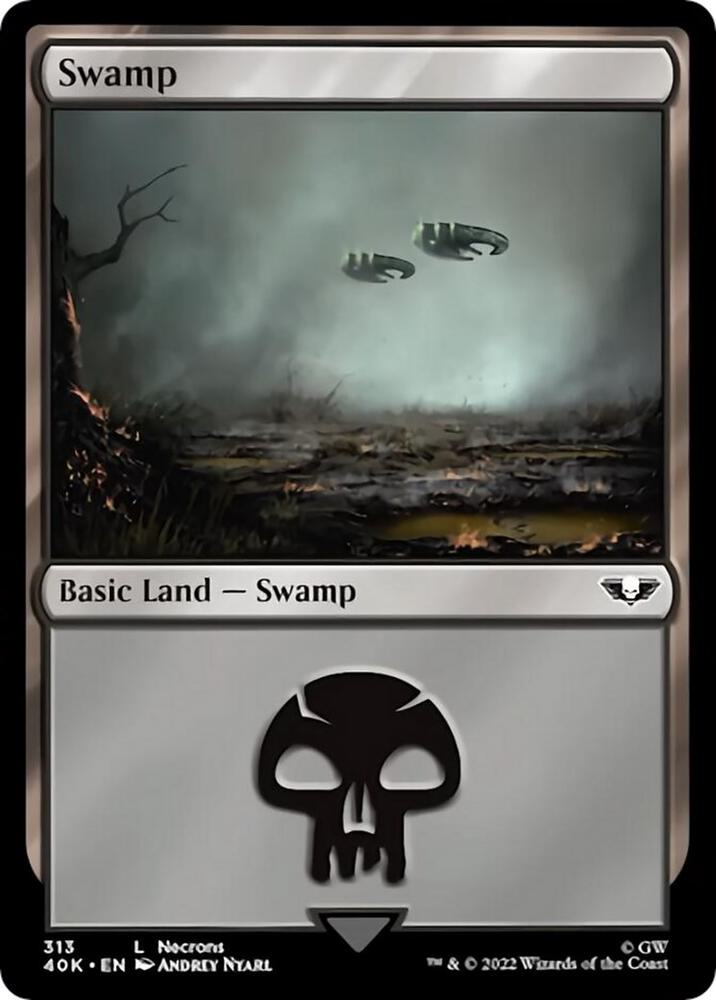 Swamp (313) (Surge Foil) [Warhammer 40,000 Commander]