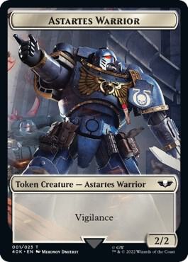 Astartes Warrior (001) // Clue Double-Sided Token (1 // 21) [Warhammer 40,000 Commander]