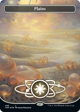 Plains (486) (Borderless) (Galaxy Foil) [Unfinity]