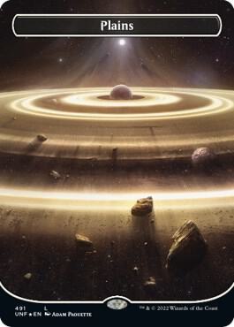 Plains (491) (Borderless) (Galaxy Foil) [Unfinity]