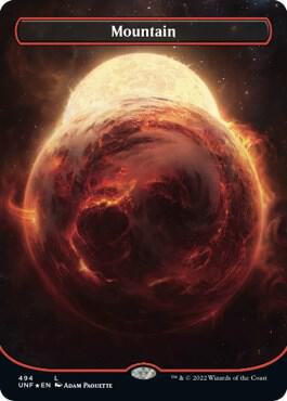 Mountain (494) (Borderless) (Galaxy Foil) [Unfinity]