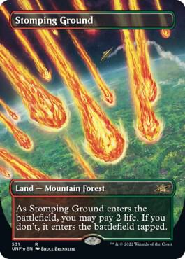 Stomping Ground (Borderless) (Galaxy Foil) (531) [Unfinity] [Borderless]