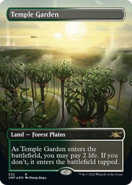 Temple Garden (Borderless) (Galaxy Foil) (532) [Unfinity] [Borderless]