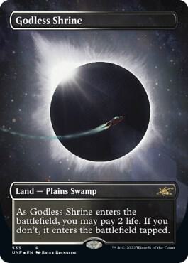Godless Shrine (Borderless) (Galaxy Foil) (533) [Unfinity] [Borderless]