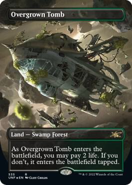 Overgrown Tomb (Borderless) (Galaxy Foil) (535) [Unfinity] [Borderless]