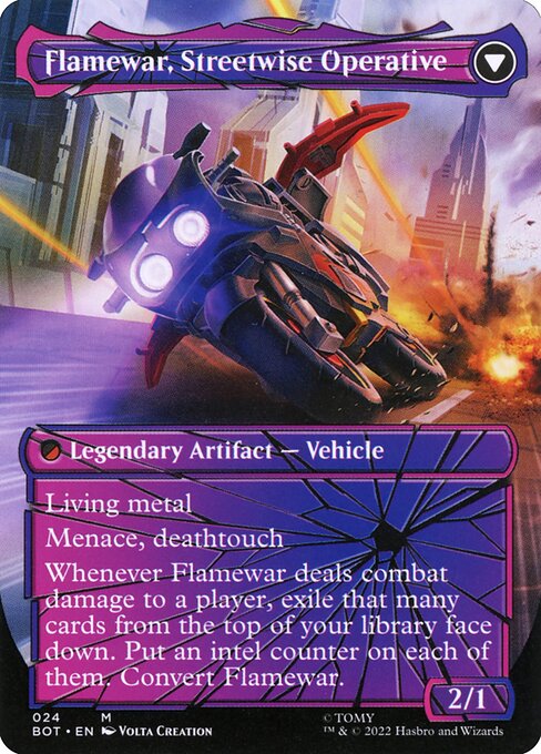 Flamewar, Brash Veteran (Shattered Glass) (24) [Transformers] [Borderless] Reverse