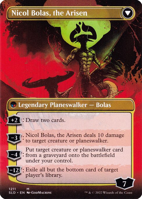 Nicol Bolas, the Ravager (Display Commander) - Thick Stock (1211) [Secret Lair Drop] [Borderless] Reverse