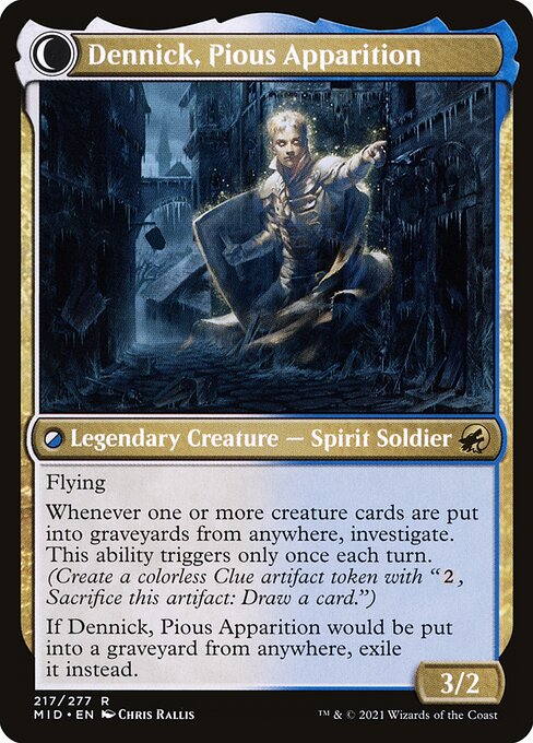Dennick, Pious Apprentice (217) [Innistrad: Midnight Hunt] Reverse