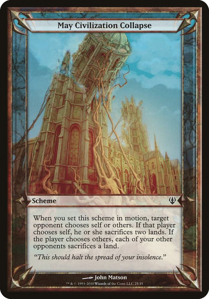 May Civilization Collapse (Archenemy) [Oversize Cards]