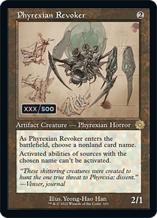 Phyrexian Revoker (Schematic) (Serial Numbered) (103) [The Brothers' War Retro Artifacts]