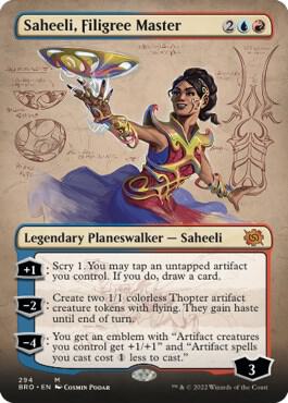 Saheeli, Filigree Master (Borderless) (294) [The Brothers' War] [Borderless]