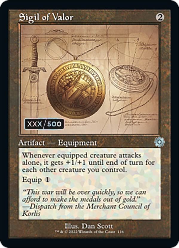 Sigil of Valor (Schematic) (Serial Numbered) (116) [The Brothers' War Retro Artifacts]