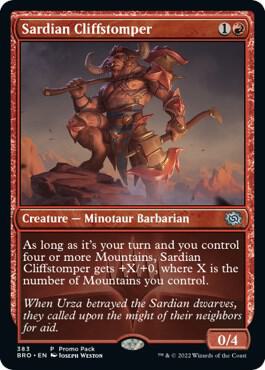 Sardian Cliffstomper (383) [The Brothers' War Promos]