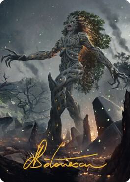 Titania, Gaea Incarnate Art Card (Gold-Stamped Signature) (27) [The Brothers' War Art Series]
