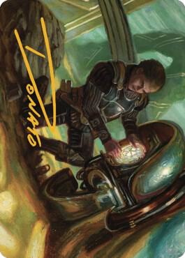 Urza, Powerstone Prodigy Art Card (Gold-Stamped Signature) (35) [The Brothers' War Art Series]