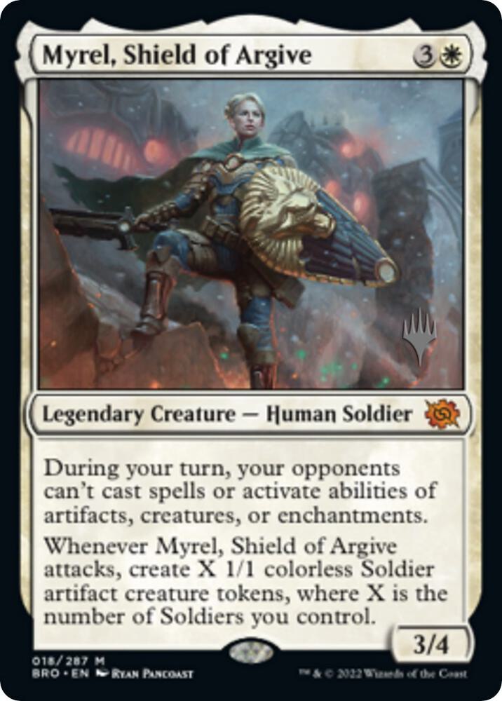 Myrel, Shield of Argive (18) [The Brothers' War Promos]