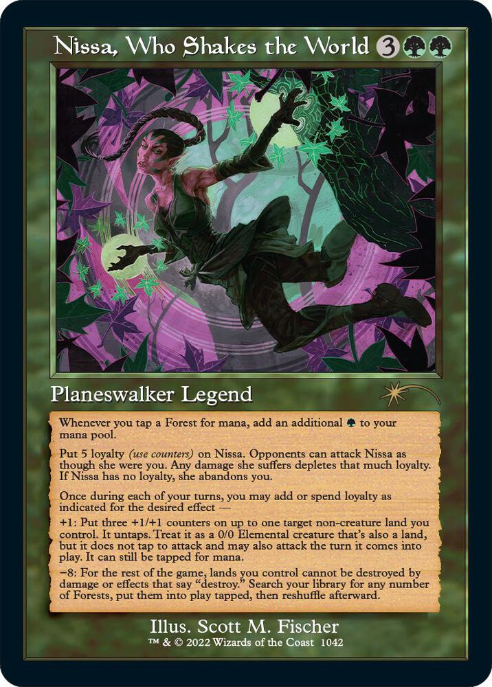 Nissa, Who Shakes the World (Retro Frame) (1042) [Secret Lair Drop]