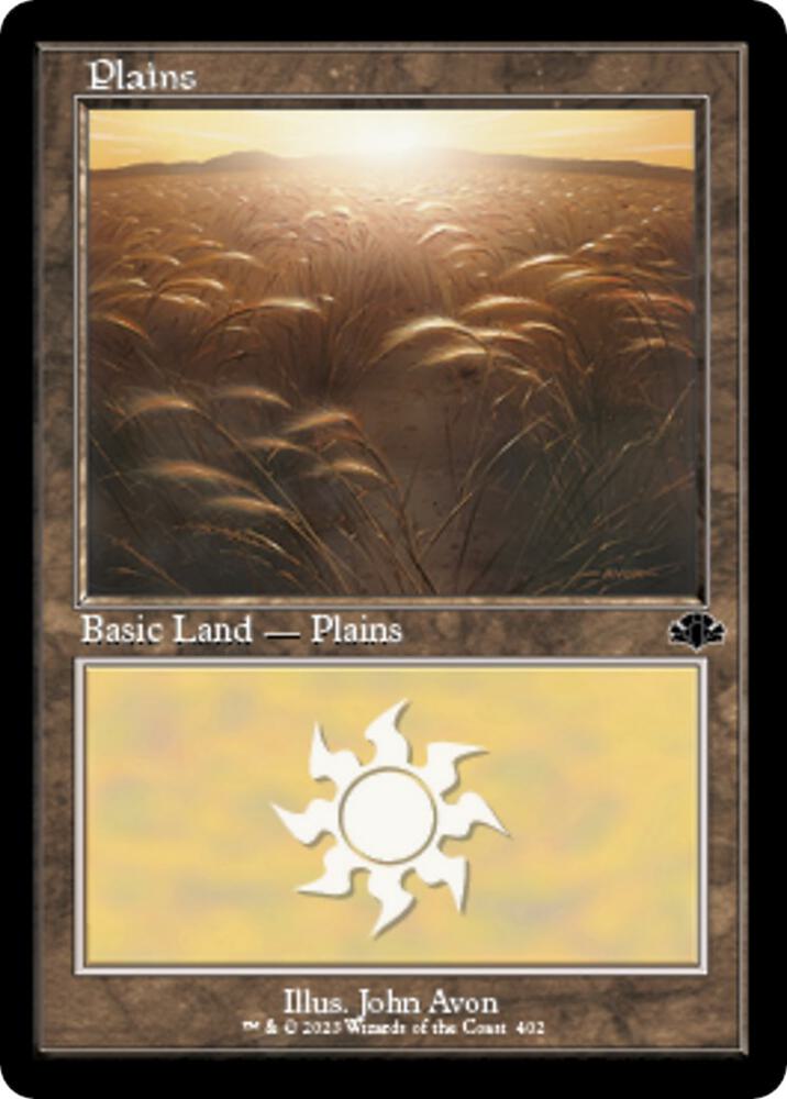 Plains (402) (Retro Frame) [Dominaria Remastered]