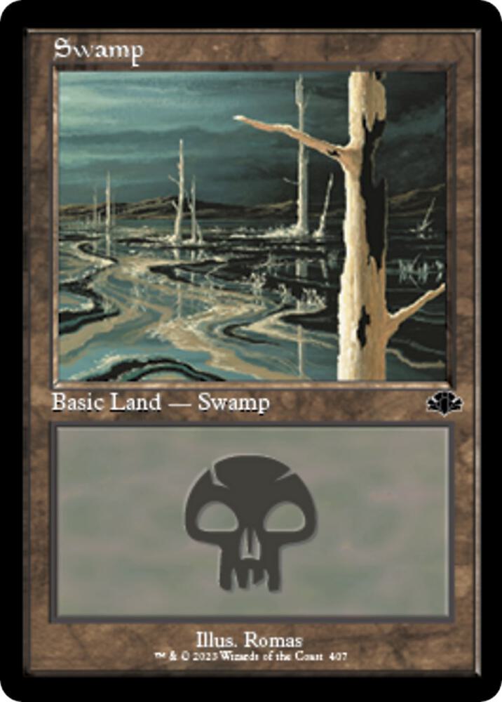 Swamp (407) (Retro Frame) [Dominaria Remastered]
