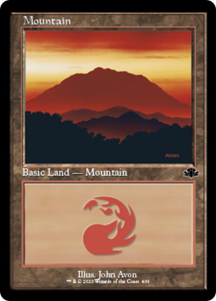 Mountain (409) (Retro Frame) [Dominaria Remastered]