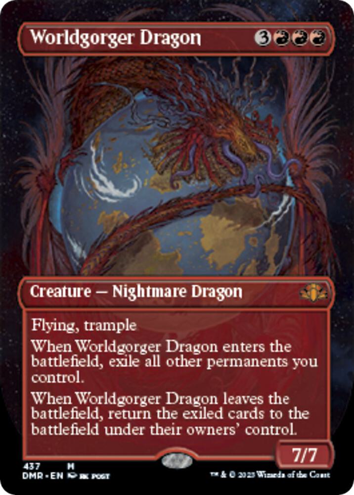 Worldgorger Dragon (Borderless) (437) [Dominaria Remastered] [Borderless]