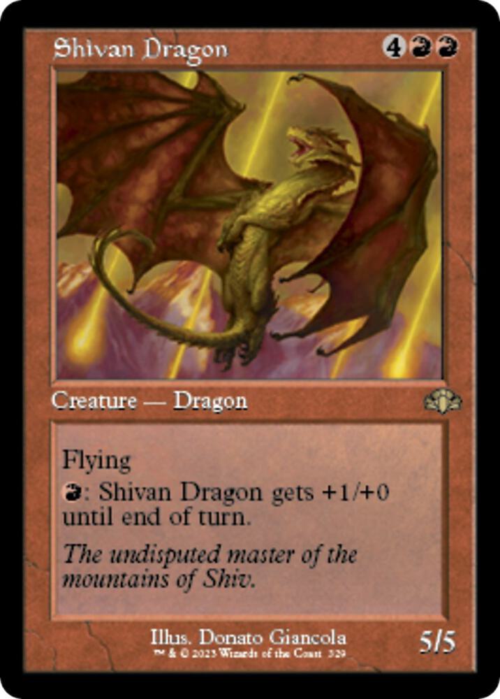 Shivan Dragon (Retro Frame) (329) [Dominaria Remastered]