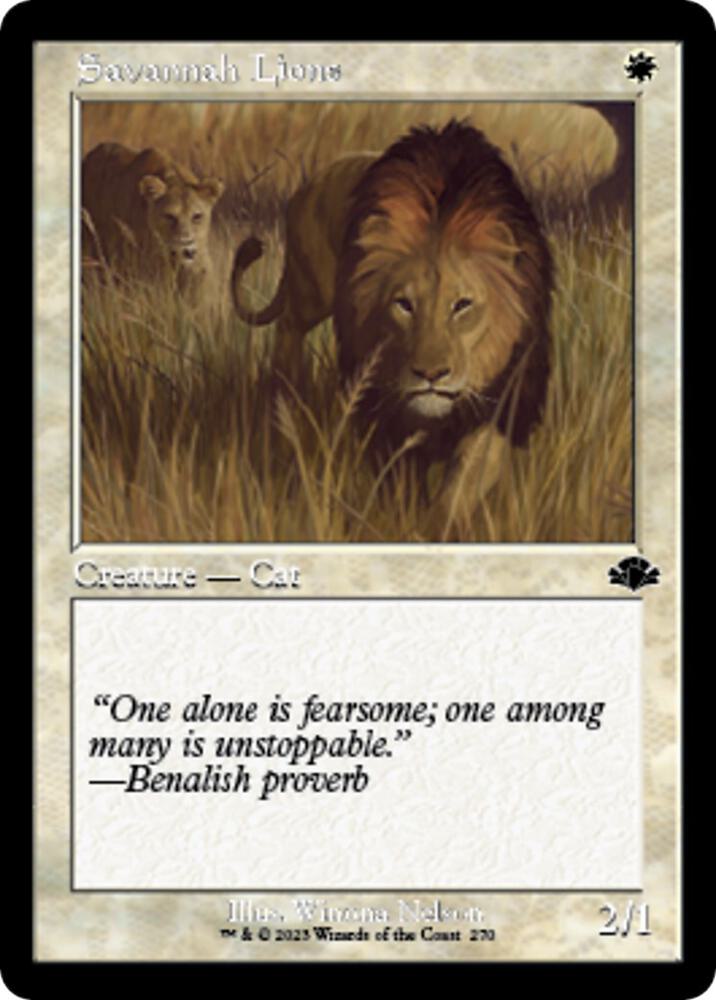 Savannah Lions (Retro Frame) (270) [Dominaria Remastered]
