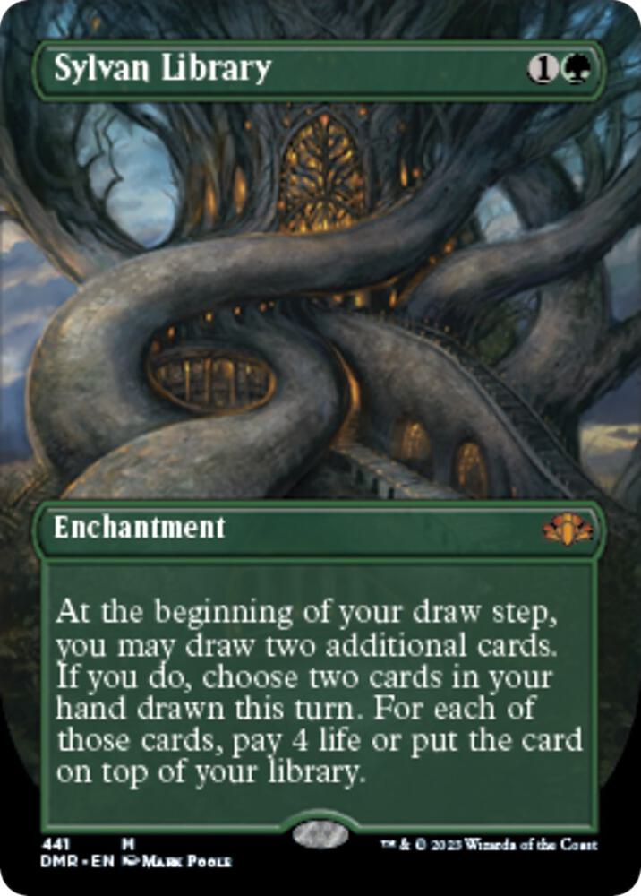 Sylvan Library (Borderless) (441) [Dominaria Remastered] [Borderless]