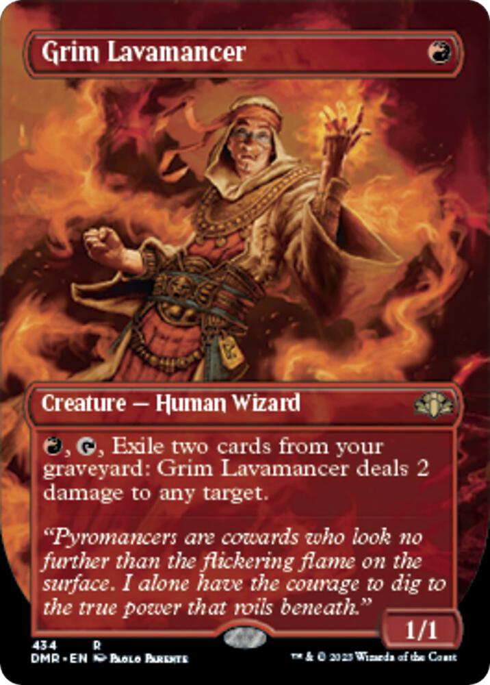 Grim Lavamancer (Borderless) (434) [Dominaria Remastered] [Borderless]