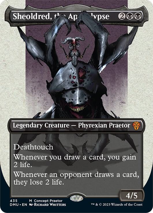 Sheoldred, the Apocalypse (Concept Praetor) (435) [Phyrexia: All Will Be One] [Borderless]