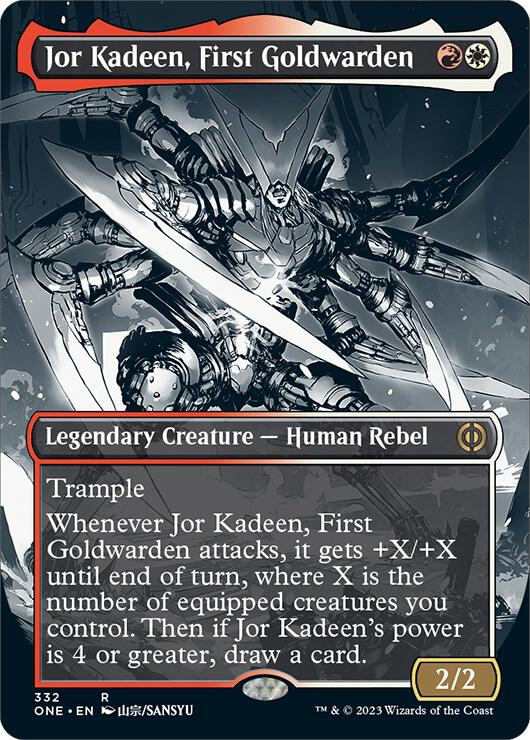 Jor Kadeen, First Goldwarden (Borderless) (332) [Phyrexia: All Will Be One] [Showcase, Borderless]