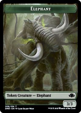 Elephant // Cat (003) Double-Sided Token (9 // 3) [Dominaria Remastered]