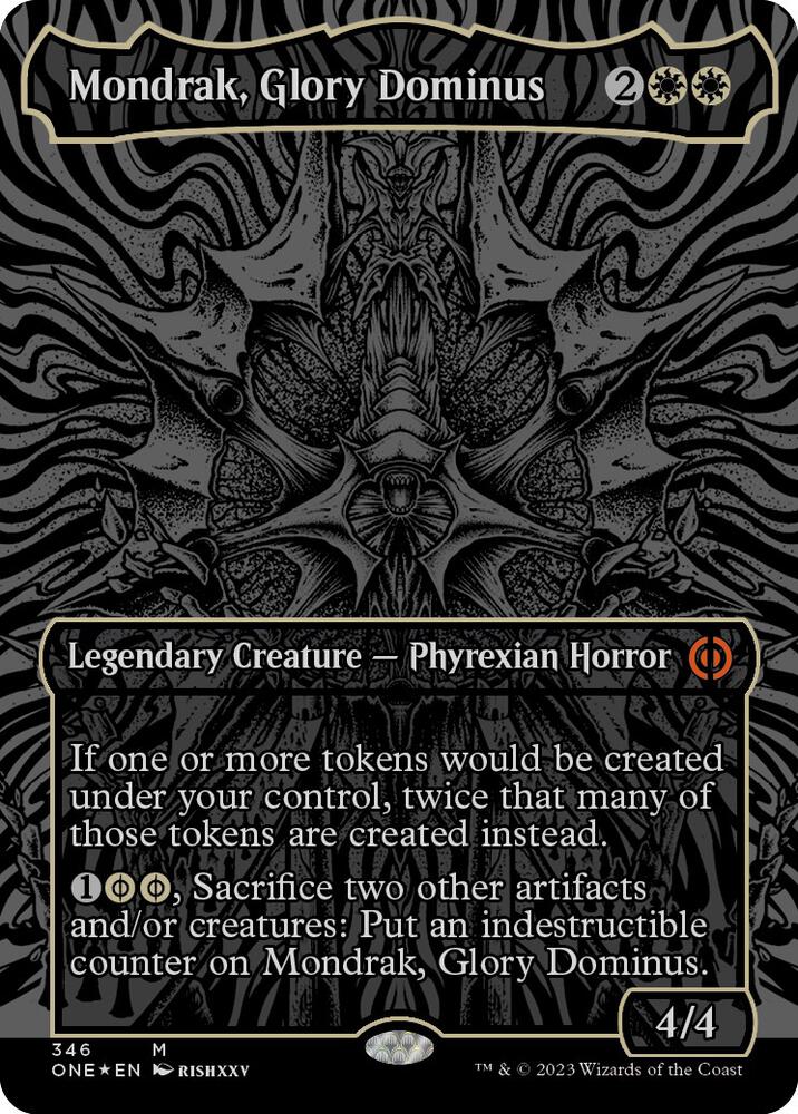 Mondrak, Glory Dominus (Oil Slick Raised Foil) (346) [Phyrexia: All Will Be One] [Borderless]