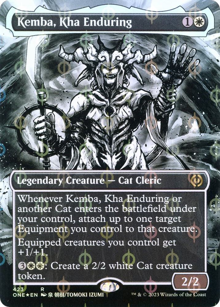 Kemba, Kha Enduring (Borderless) (Step-and-Compleat Foil) (423) [Phyrexia: All Will Be One] [Showcase, Borderless]
