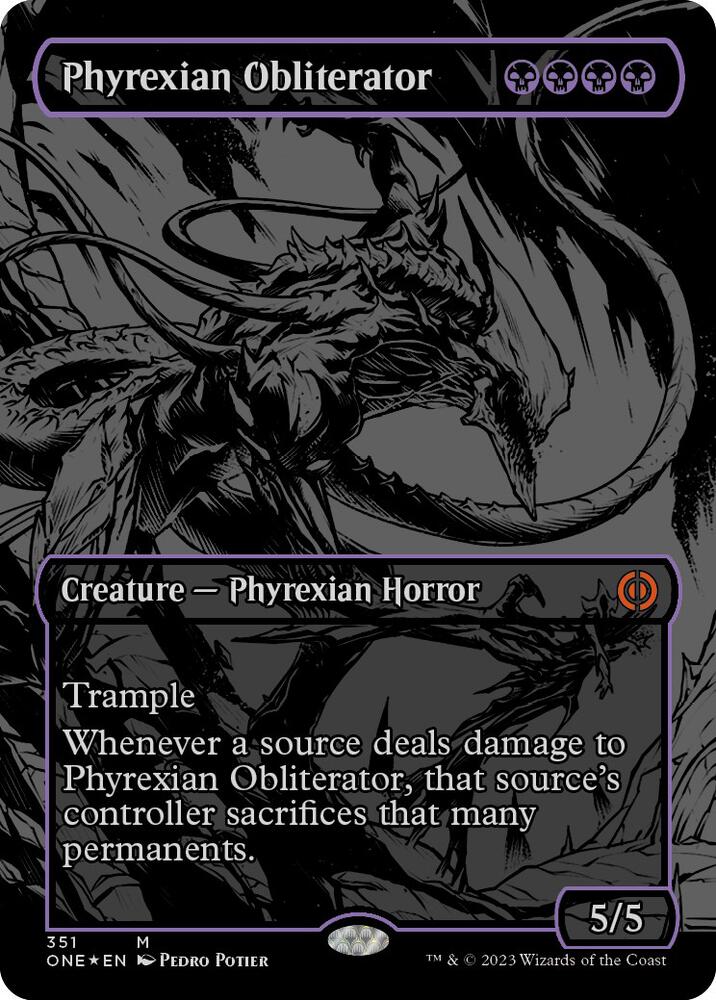 Phyrexian Obliterator (Oil Slick Raised Foil) (351) [Phyrexia: All Will Be One] [Borderless]