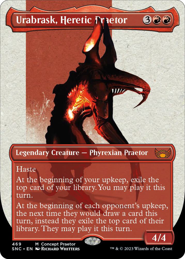 Urabrask, Heretic Praetor (Concept Praetor) (Step-And-Compleat Foil) (469) [Phyrexia: All Will Be One] [Borderless]