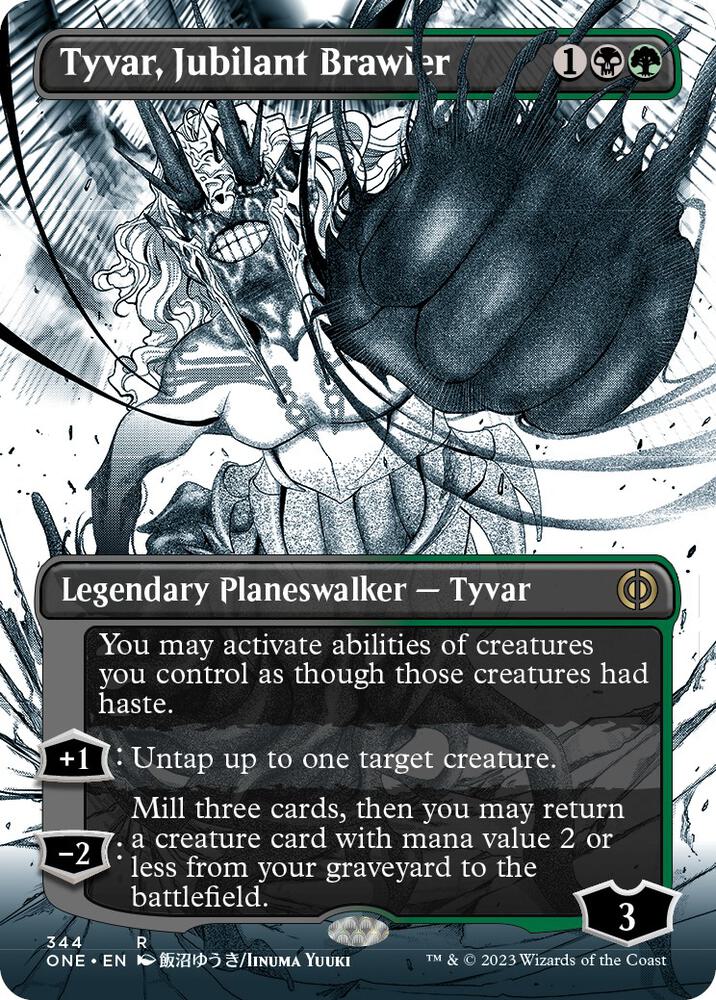 Tyvar, Jubilant Brawler (Borderless) (344) [Phyrexia: All Will Be One] [Showcase, Borderless]