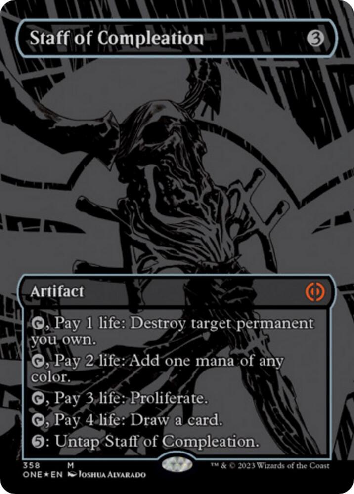Staff of Compleation (Oil Slick Raised Foil) (358) [Phyrexia: All Will Be One] [Borderless]