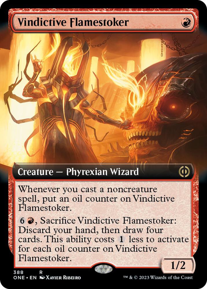 Vindictive Flamestoker (Extended Art) (388) [Phyrexia: All Will Be One] [Extended Art]