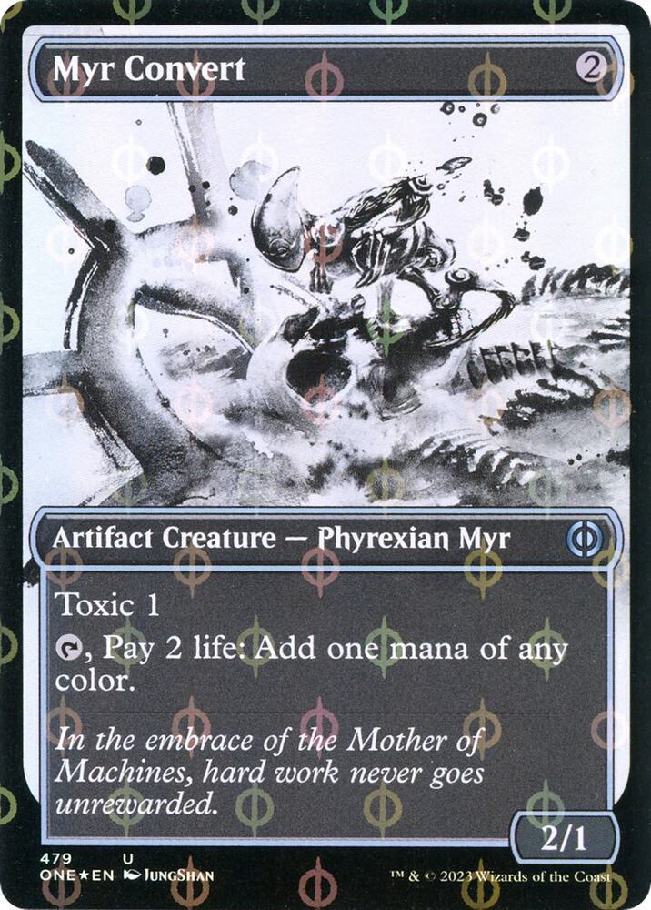 Myr Convert (Showcase) (Step-and-Compleat Foil) (479) [Phyrexia: All Will Be One] [Showcase]