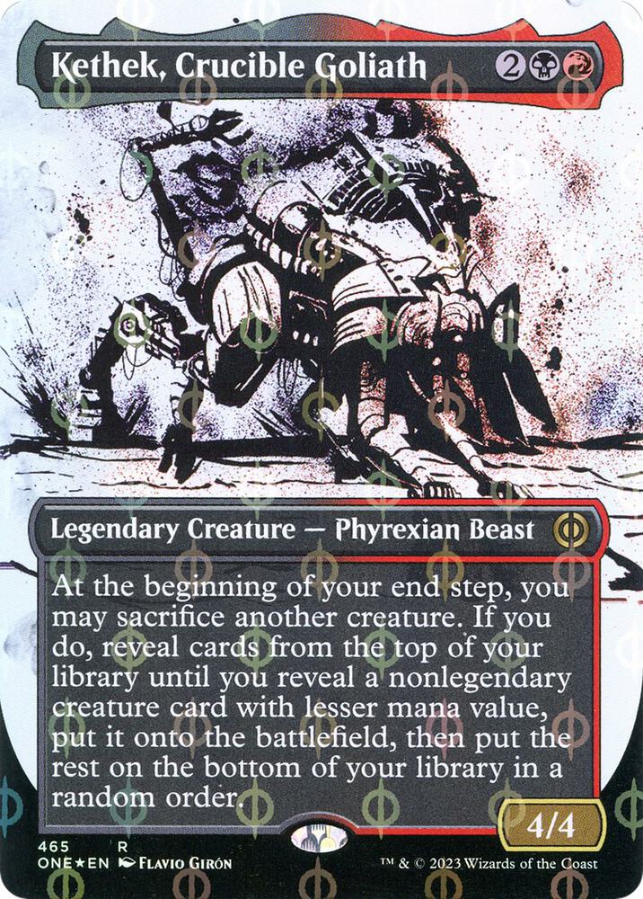 Kethek, Crucible Goliath (Showcase) (Step-and-Compleat Foil) (465) [Phyrexia: All Will Be One] [Showcase, Borderless]