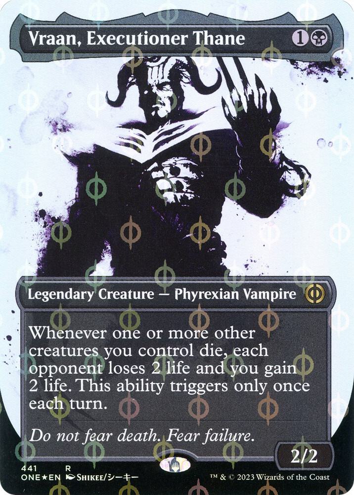 Vraan, Executioner Thane (Showcase) (Step-and-Compleat Foil) (441) [Phyrexia: All Will Be One] [Showcase, Borderless]