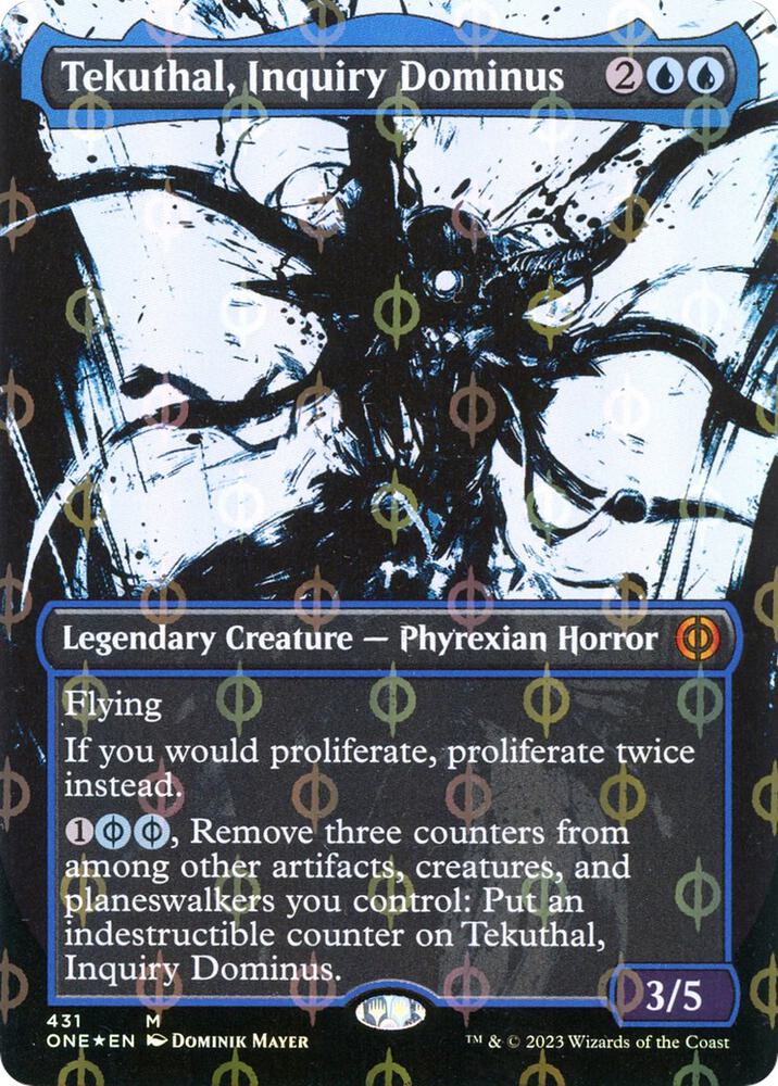 Tekuthal, Inquiry Dominus (Showcase) (Step-and-Compleat Foil) (431) [Phyrexia: All Will Be One] [Showcase, Borderless]