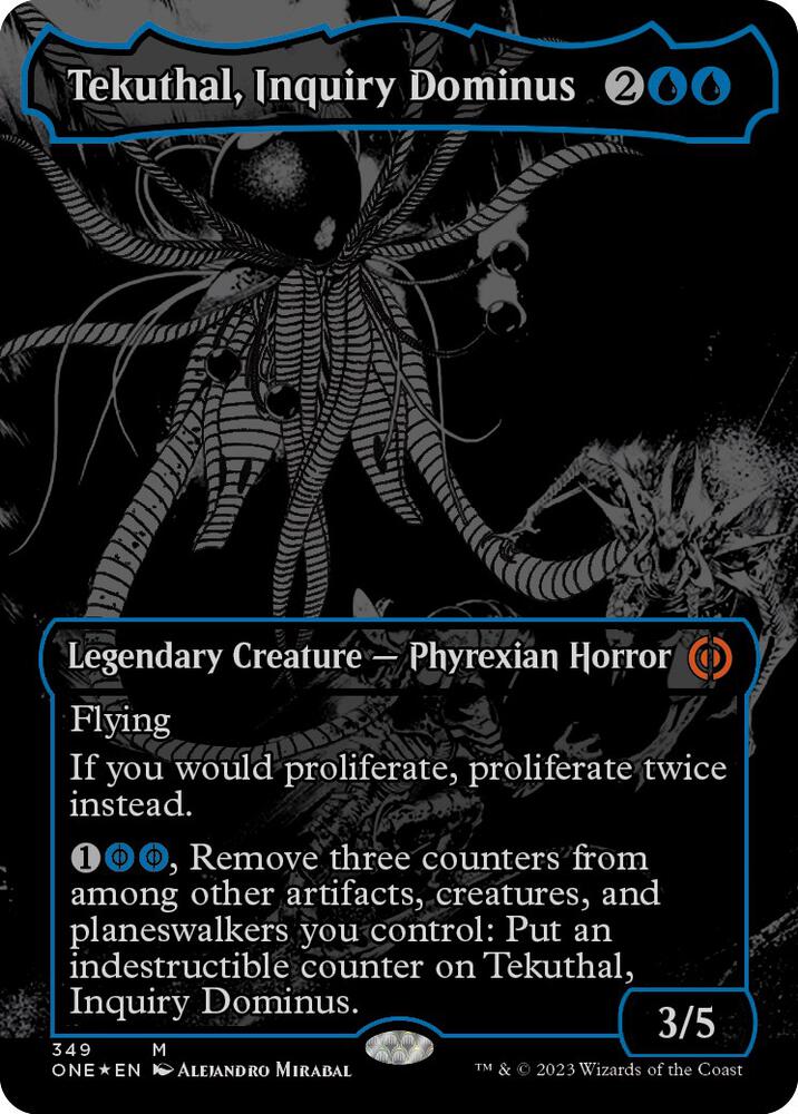 Tekuthal, Inquiry Dominus (Oil Slick Raised Foil) (349) [Phyrexia: All Will Be One] [Borderless]