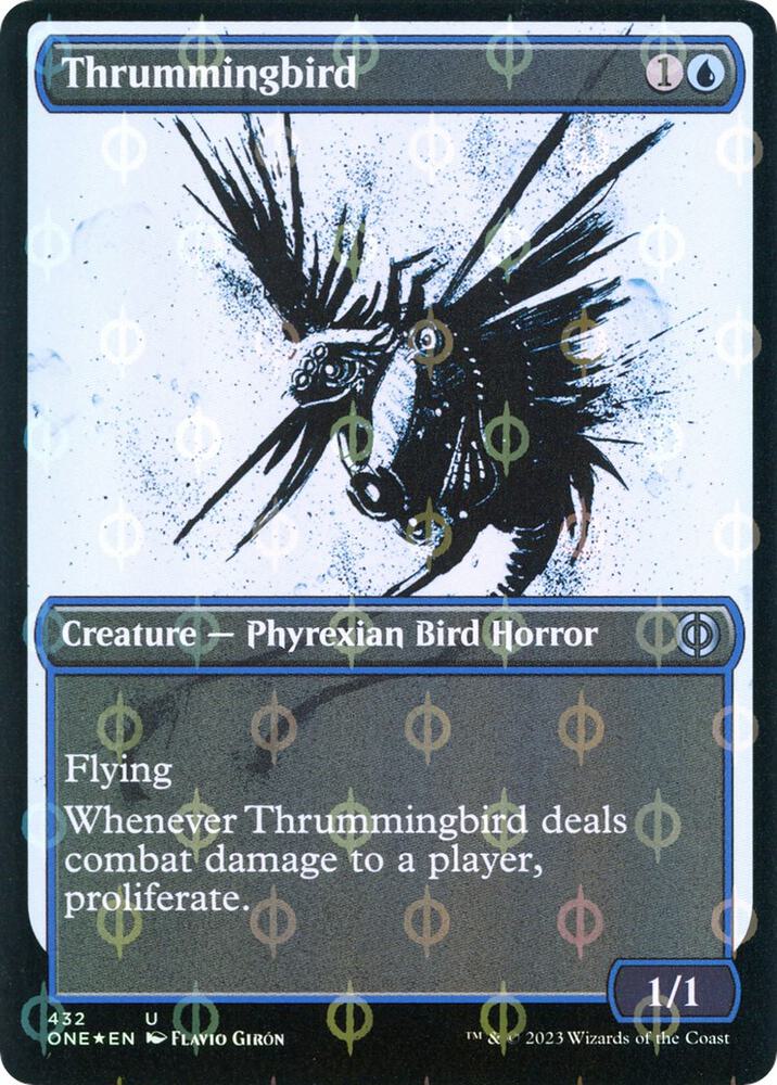 Thrummingbird (Showcase) (Step-and-Compleat Foil) (432) [Phyrexia: All Will Be One] [Showcase]