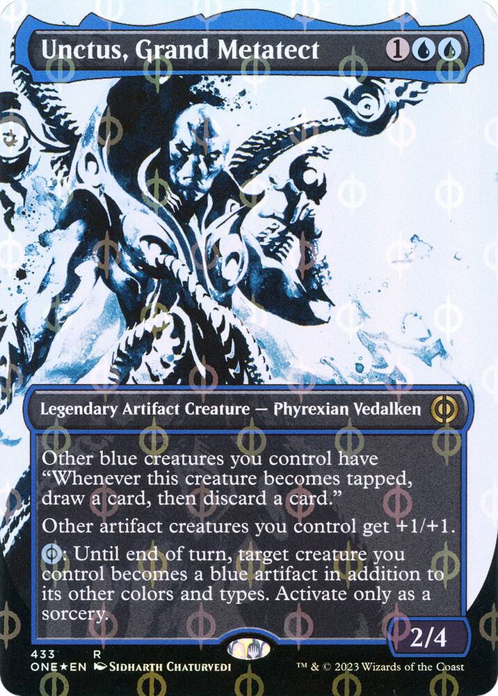 Unctus, Grand Metatect (Showcase) (Step-and-Compleat Foil) (433) [Phyrexia: All Will Be One] [Showcase, Borderless]