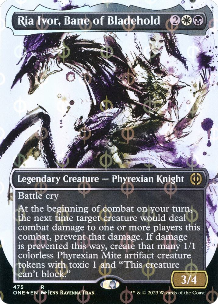 Ria Ivor, Bane of Bladehold (Showcase) (Step-and-Compleat Foil) (475) [Phyrexia: All Will Be One] [Showcase, Borderless]