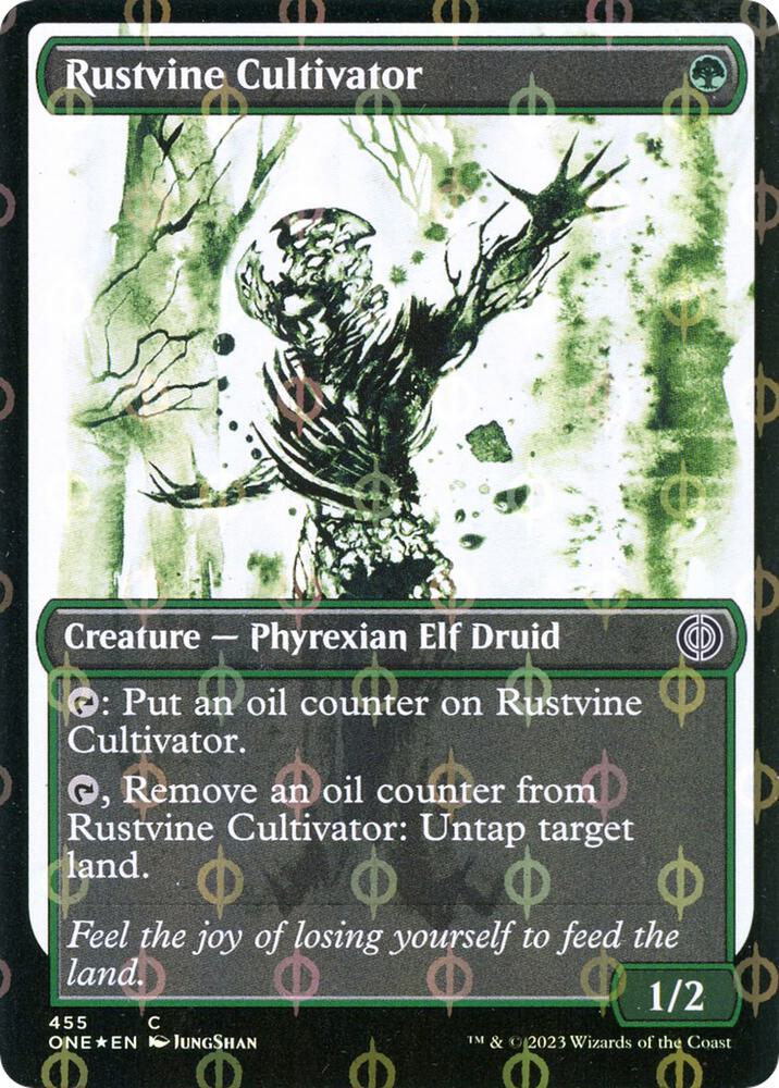 Rustvine Cultivator (Showcase) (Step-and-Compleat Foil) (455) [Phyrexia: All Will Be One] [Showcase]