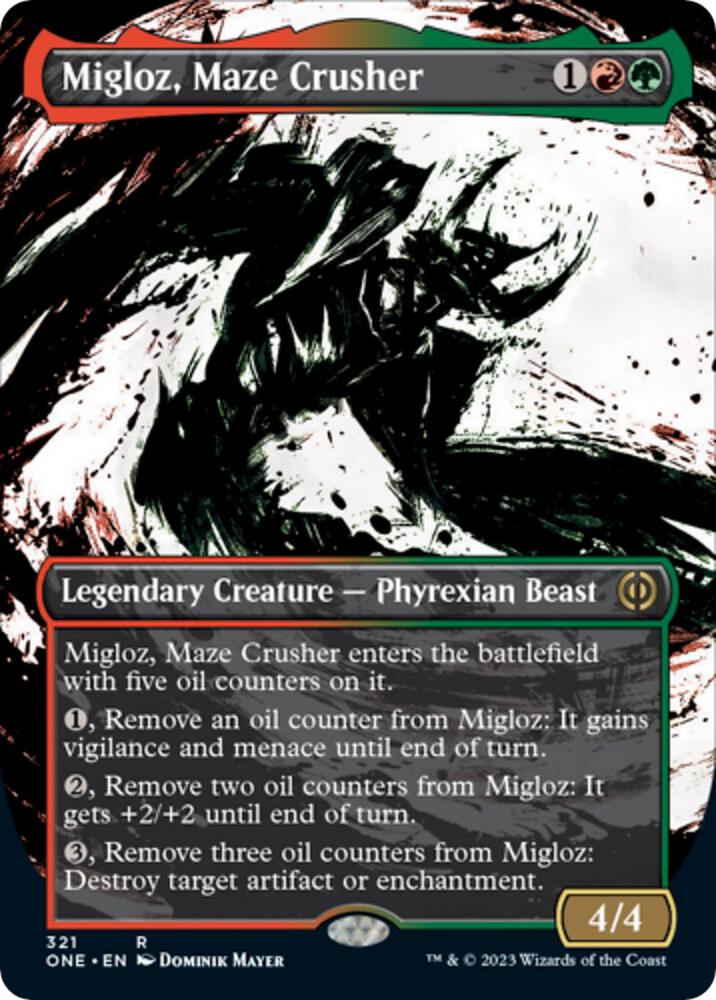 Migloz, Maze Crusher (Showcase) (321) [Phyrexia: All Will Be One] [Showcase, Borderless]