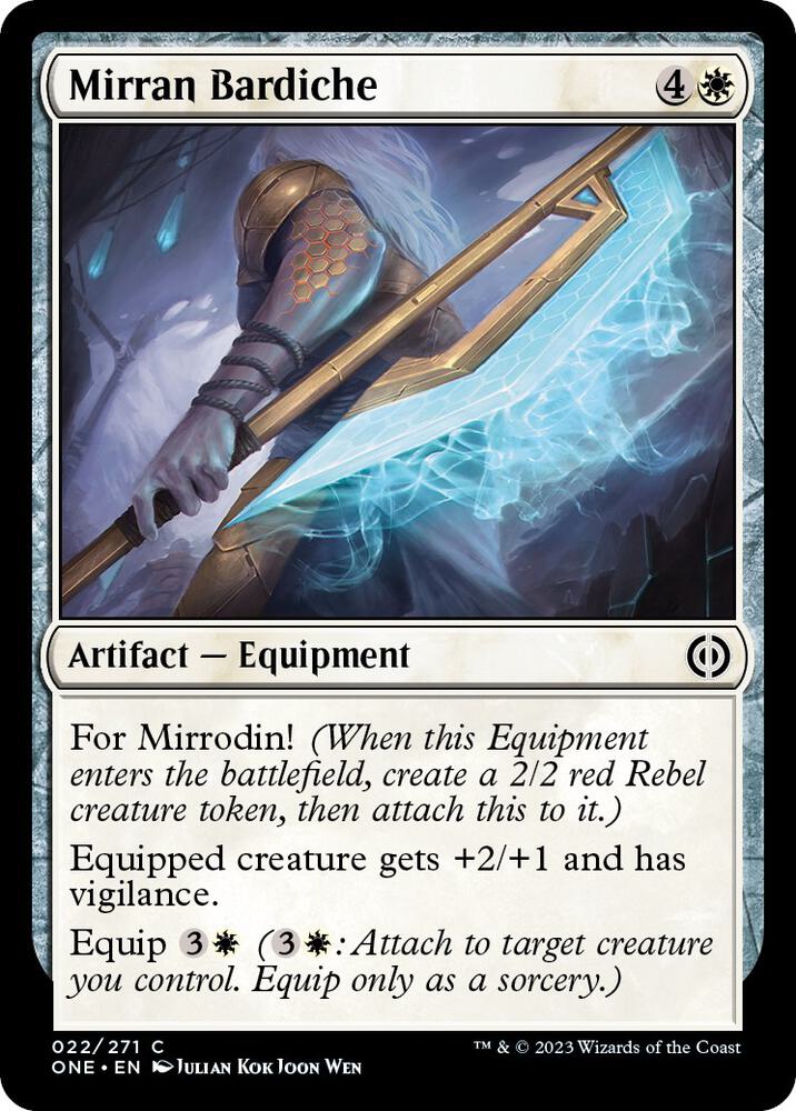 Mirran Bardiche (22) [Phyrexia: All Will Be One]